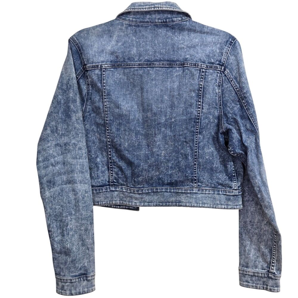 Vintage 80s Guess Jeans Acid Wash Denim Trucker Jacket Womens M Grunge country - Picture 6 of 10